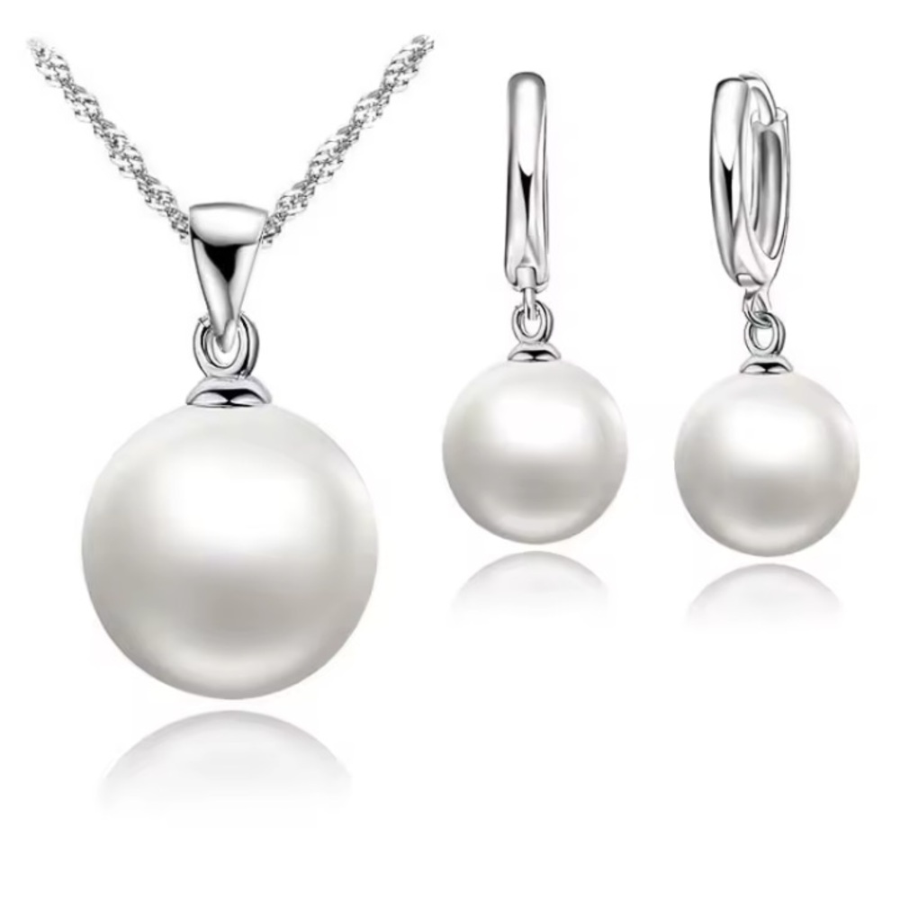 Sterling Silver Pearl Jewelry Set